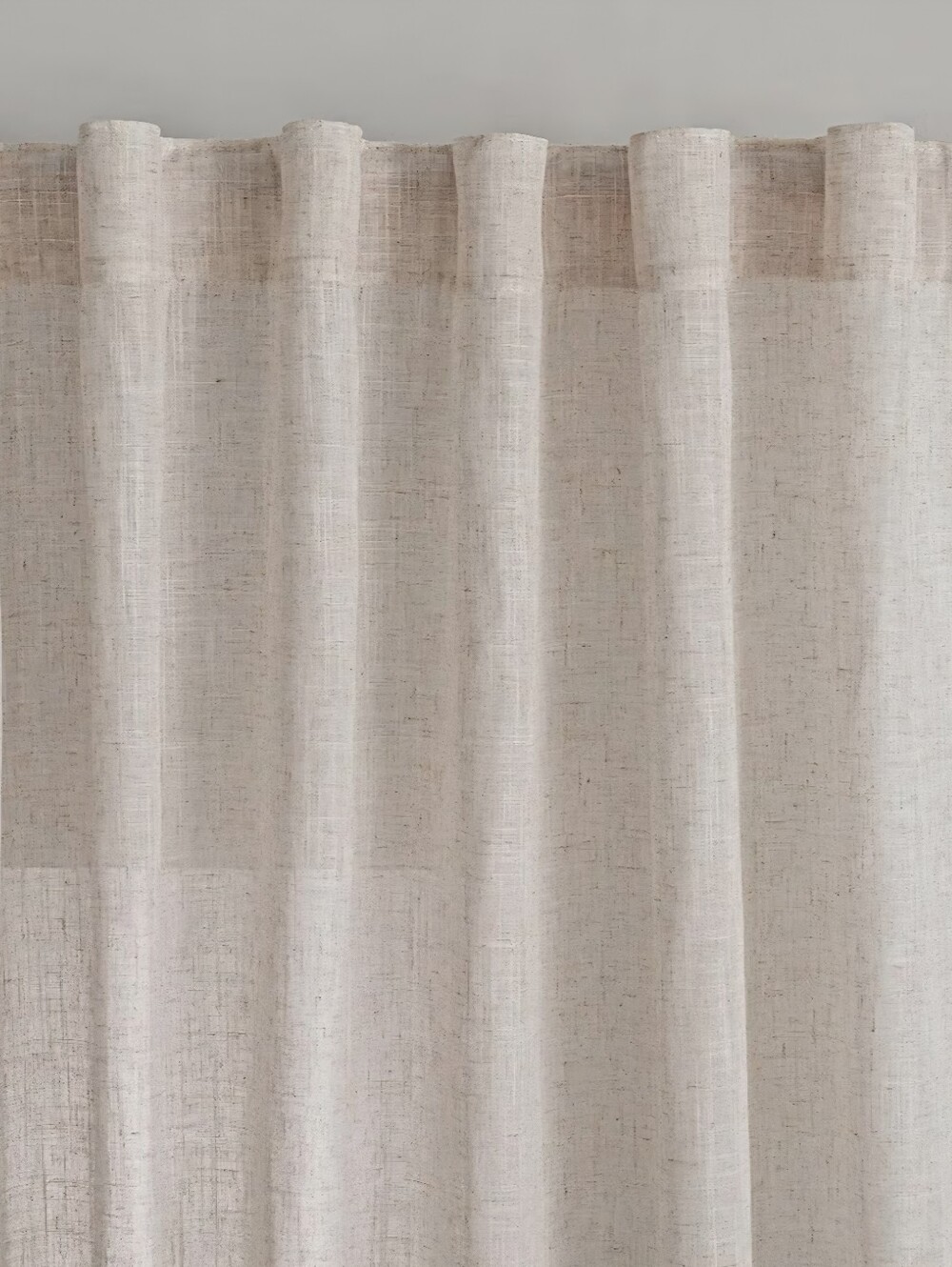 Neutral Linen-Look Sheer Curtain Panel - Beige - Pair, 50"w X 84"l - New